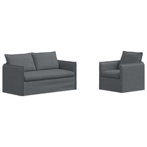 vidaXL Divano 2 pcs Grigio scuro