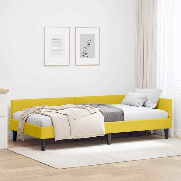 vidaXL Cornice del letto ad angolo con testiera Giallo 80 cm x 200 cm