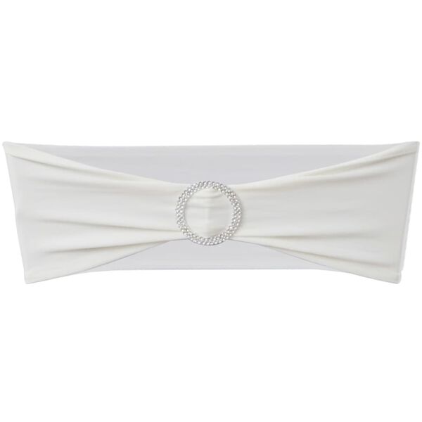 Fascia Elasticizzata Crema Decorativa Sedia con Fibbia Diamante 25 pz
