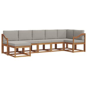 vidaXL Set di divani da esterno 7 pcs Grigio Naturale e Chiaro