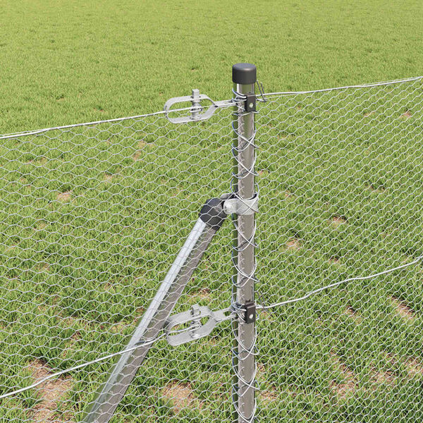 vidaXL Palo della recinzione Argento 10 x 0,6 m (rete 13 mm) Acciaio