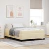 vidaXL Letto a molle con materasso Crema 140 x 190 cm Tessuto