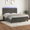 vidaXL Letto a Molle con Materasso e LED Grigio Scuro 180x200 cm