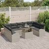 vidaXL Set Divano da Giardino 10 pcs Grigio chiaro e grigio polyrattan