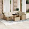 vidaXL Set Divano da Giardino 8 pz con Cuscini Beige in Polyrattan