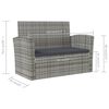 vidaXL Set Divani da Giardino 16 pz con Cuscini in Polyrattan Grigio