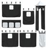 vidaXL Letto a Castello con Scivolo e Tende Bianco e Nero 90x200 cm