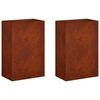 vidaXL Vaso da giardino 2 pz Ruggine 40 x 30 x 75 cm Acciaio Corten
