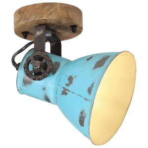 vidaXL Lampada a Parete 25 W Blu Anticato 11,5x11,5x25 cm E27