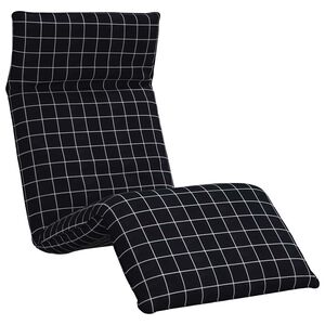 vidaXL Lettino Pieghevole Quadri Neri 175x54x8,5 cm in Tessuto Oxford