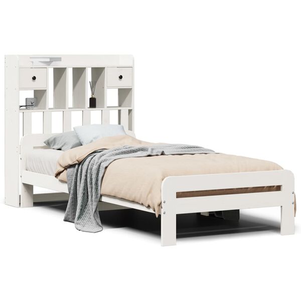 vidaXL Letto con Libreria senza Materasso 75x190 cm in Legno Pino