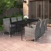 vidaXL Set da Pranzo per Giardino 7 pz con Cuscini Polyrattan e Vetro