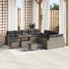 vidaXL Set Divano da Giardino con cuscino 17 pcs Grigio polyrattan
