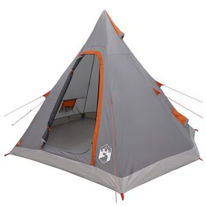 vidaXL 3 persona Grigio e arancione