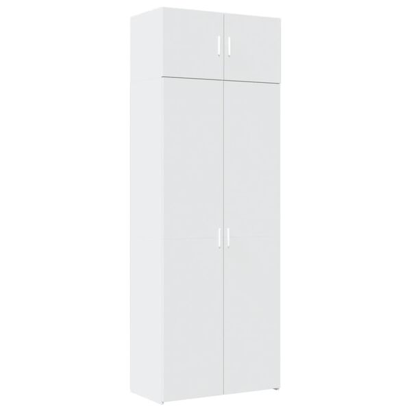 vidaXL Mobile Portaoggetti Bianco 80x42,5x225 cm in Truciolato