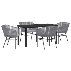 vidaXL Set da Pranzo per Giardino con cuscino 5 pcs Grigio