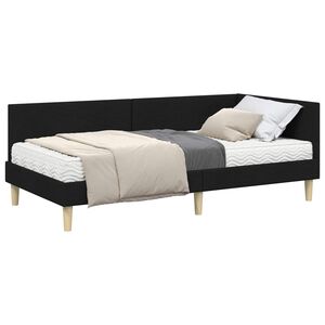 vidaXL Struttura Letto Angolare con Materasso 2 pcs Verde Tessuto