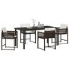 vidaXL Set da Pranzo per Giardino 5 pcs Marrone polyrattan