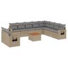 vidaXL Set Divano da Giardino 11 pz con Cuscini Beige Misto Polyrattan