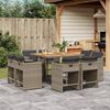 vidaXL Set da Pranzo da Giardino 9 pz con Cuscini in Polyrattan Grigio