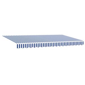 vidaXL Tenda Retrattile Blu e bianco 350 x 200 cm Tessuto e metallo