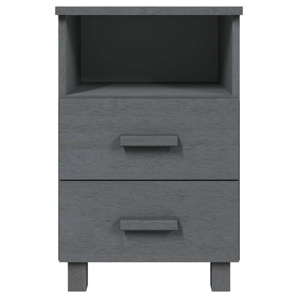 vidaXL Comodini HAMAR 2 pz Grigio Scuro 40x35x62 cm in Legno di Pino