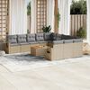 vidaXL Set Divano da Giardino 12 pz con Cuscini Beige Misto Polyrattan