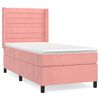 vidaXL Giroletto a Molle con Materasso Rosa 90x190 cm in Velluto