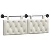 vidaXL Testata appesa Montaggio a parete Crema 130 x 55 x 7 cm Velluto