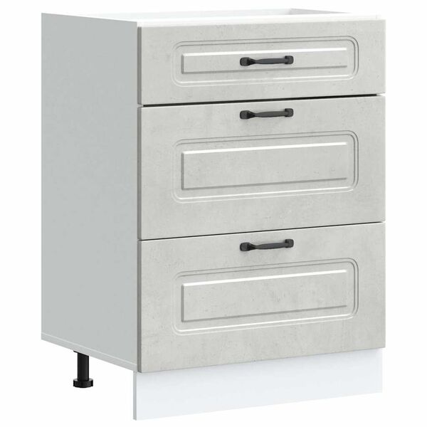 vidaXL Base da Cucina Kalmar Grigio Cemento in Legno Multistrato