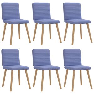vidaXL Sedie da Pranzo 6 pz Blu Jeans in Tessuto