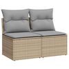 vidaXL Set Divano da Giardino 2 pz con Cuscini Beige Polyrattan Acacia