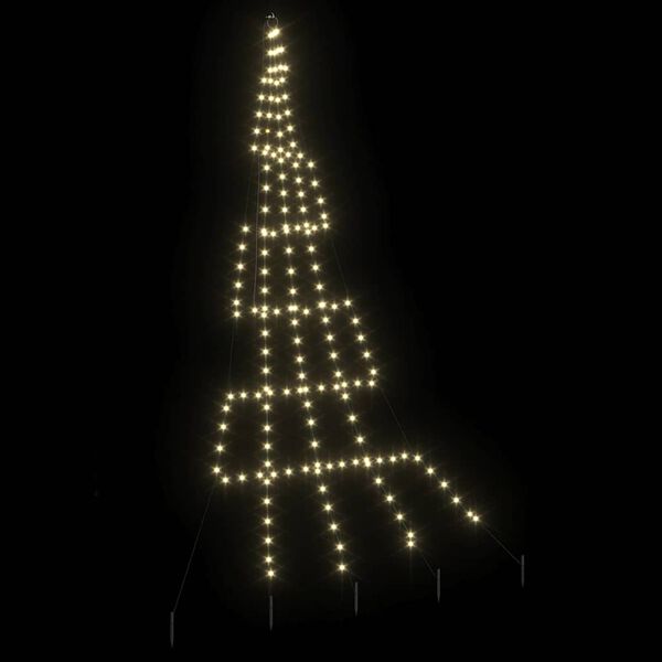 vidaXL Albero di Natale LED con picchetti per il terreno 306 cm