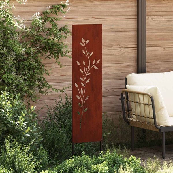 vidaXL Schermo per privacy in giardino Floreale Ruggine 32 x 140 cm