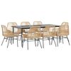 vidaXL Set da Pranzo da Giardino 9 pz con Cuscini Polyrattan Vetro