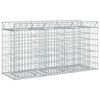 vidaXL Letto rialzato in gabbione 150 x 50 x 80 cm Acciaio zincato