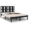 vidaXL Giroletto Nero in Legno Massello di Pino 140x190 cm