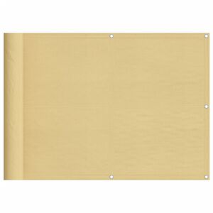 vidaXL Paravento da Balcone Sabbia 75x300 cm 100% Poliestere Oxford