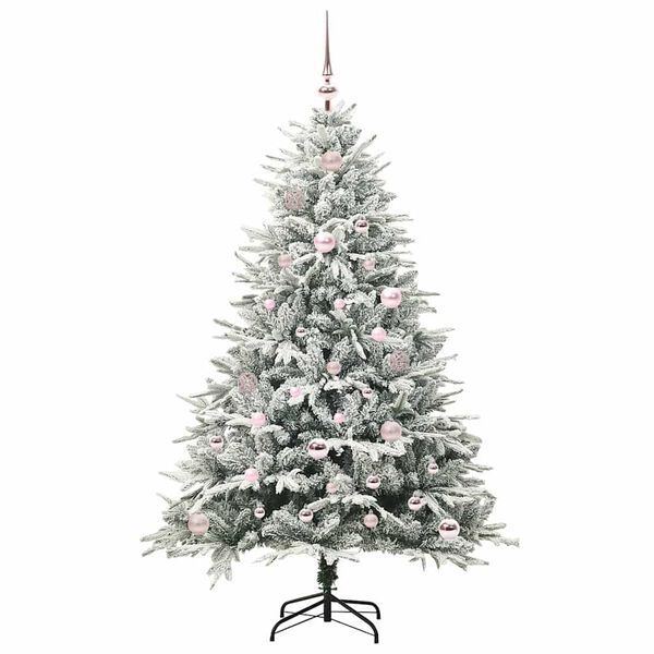 vidaXL Albero di Natale artificiale pre-illuminato con set di palline