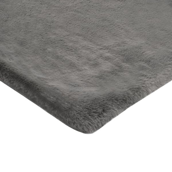 vidaXL Coperta 100x150 cm Pelliccia di Coniglio Sintetica Grigio Scuro