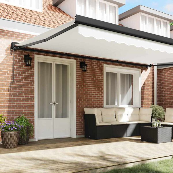 vidaXL Tenda da Sole Bianco 350 x 250 x 165 cm Poliestere e Alluminio