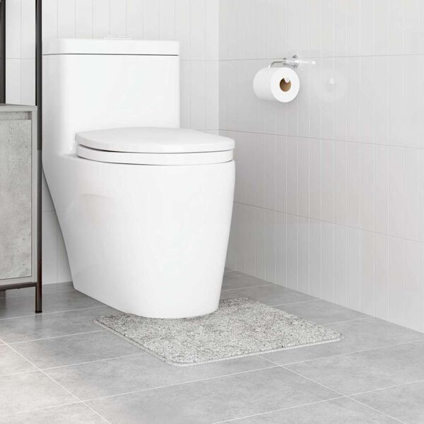 vidaXL Tappeto Antiscivolo per Bagno con Taglio per Toilette Grigio
