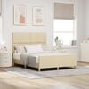vidaXL Struttura del letto con testiera Crema 160 x 200 cm Tessuto