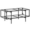 vidaXL Tavolini con Piano Vetro Trasparente 2 pz 98,5x50x45 cm Acciaio