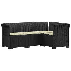 vidaXL Divano da Giardino 4 Posti con Cuscini Aspetto Rattan PP