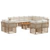 vidaXL Set Divano da Giardino 13 pz Naturale e Bianco Crema polyrattan