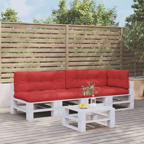 vidaXL Cuscini per Pallet 5 pz Rossi in Tessuto