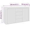 vidaXL Credenza Bianca 120x36x69 cm in Legno Multistrato