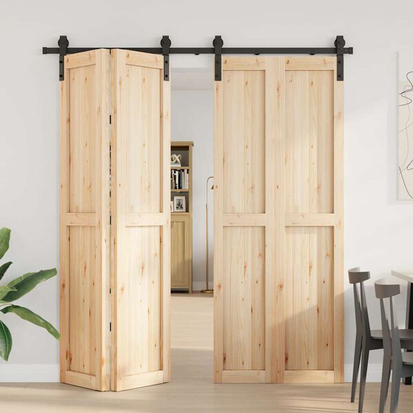 vidaXL Kit di Binari per Porte Scorrevoli 200 cm Acciaio Nero