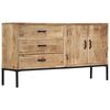 vidaXL Credenza 140x35x75 cm in Legno Massello di Mango